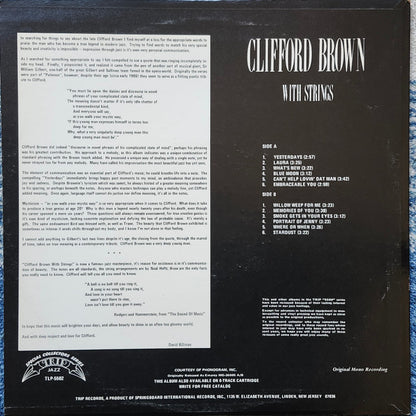 Clifford Brown : Clifford Brown With Strings (LP, Album, Mono, RE)