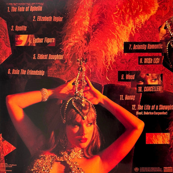Taylor Swift : The Life Of A Showgirl (LP, Album, Ora)