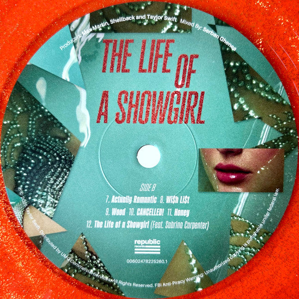Taylor Swift : The Life Of A Showgirl (LP, Album, Ora)