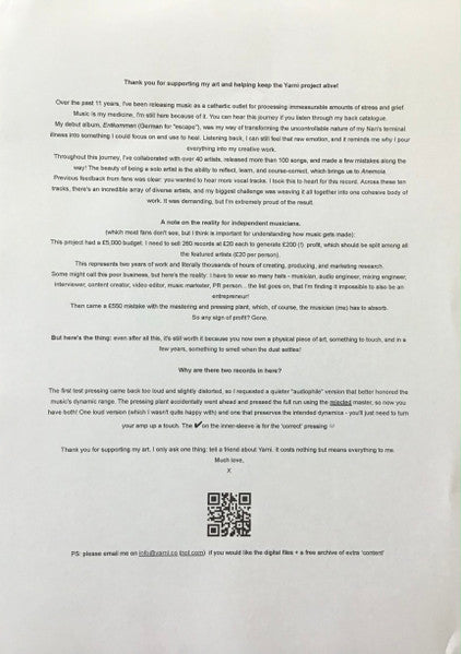 Yarni : Anemoia (LP, Aud + LP, Lou + Album, Num)