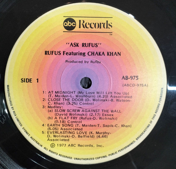 Rufus & Chaka Khan : Ask Rufus (LP, Album)