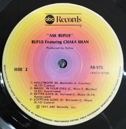 Rufus & Chaka Khan : Ask Rufus (LP, Album)