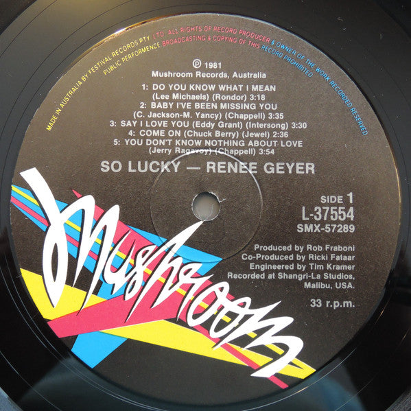 Reneé Geyer* : So Lucky (LP, Album)