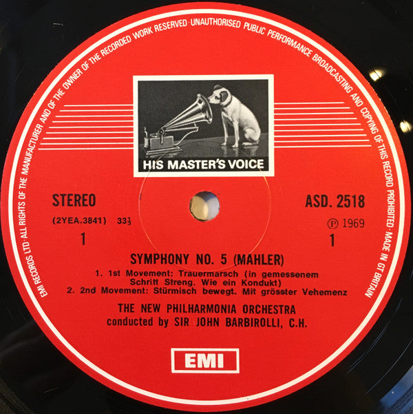 Sir John Barbirolli Conducts Mahler*, Janet Baker, New Philharmonia Orchestra : Symphony No. 5 With Five Rückert Songs (2xLP, RE, B&W + Box)