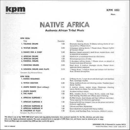 Guy Warren : Native Africa (LP)