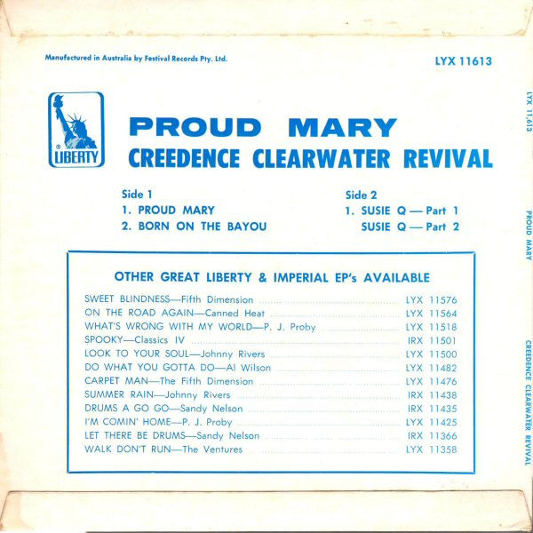 Creedence Clearwater Revival : Proud Mary (7", EP, Fir)