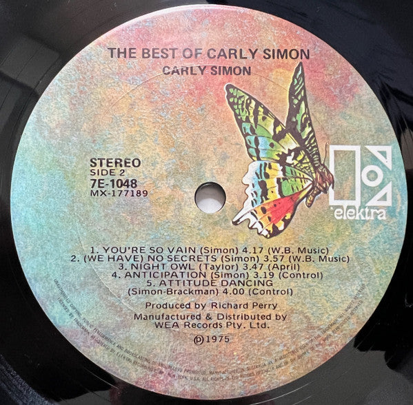 Carly Simon : The Best Of Carly Simon (LP, Comp)