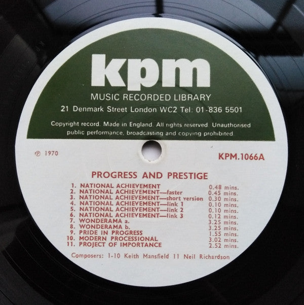 Keith Mansfield / Neil Richardson / Derrick Mason : Progress And Prestige / Fourth Dimension (LP)