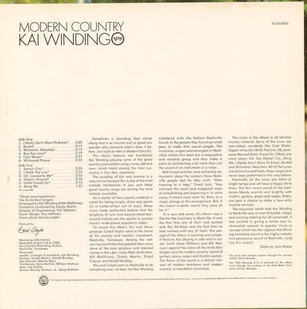 Kai Winding : Modern Country (LP)