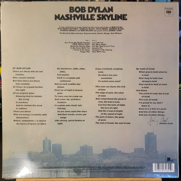 Bob Dylan : Nashville Skyline (LP, Album, RE)