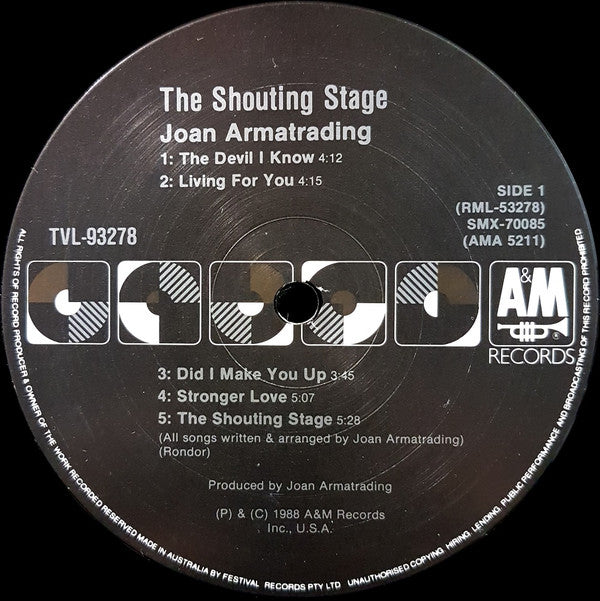 Joan Armatrading : The Shouting Stage (LP, Album)
