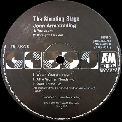 Joan Armatrading : The Shouting Stage (LP, Album)
