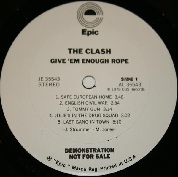 The Clash : Give 'Em Enough Rope (LP, Album, Promo, Ter)