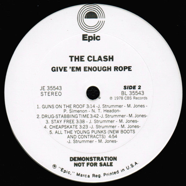 The Clash : Give 'Em Enough Rope (LP, Album, Promo, Ter)
