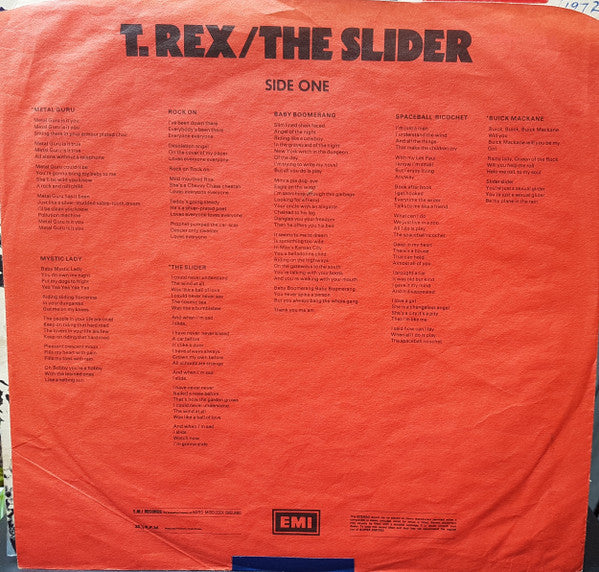 T. Rex : The Slider (LP, Album)