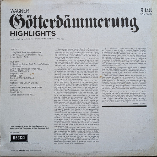 Richard Wagner - Wiener Philharmoniker, Georg Solti : Götterdämmerung - Highlights (LP, ED2)