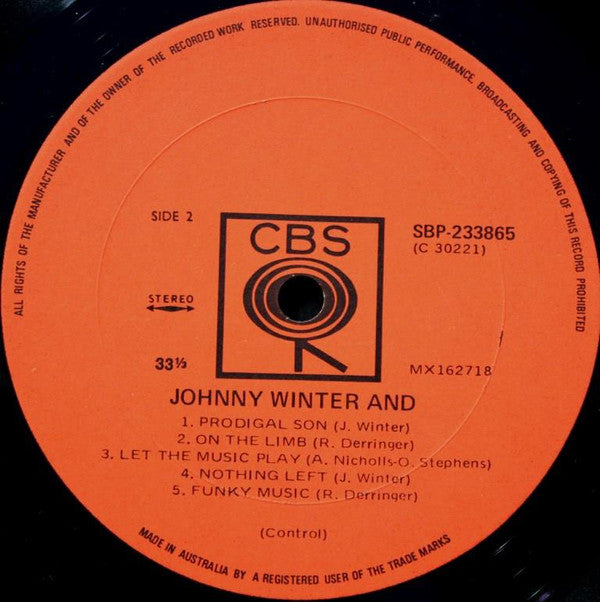 Johnny Winter And : Johnny Winter And (LP, Album)
