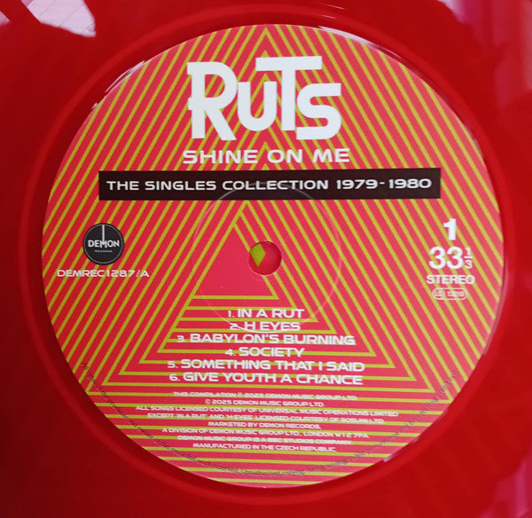 The Ruts : Shine On Me: The Singles Collection 1979 - 1980 (LP, Comp, Red)