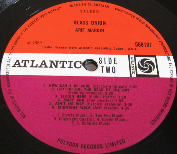 Arif Mardin : Glass Onion (LP, Album)