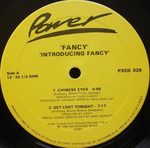 Fancy : Introducing Fancy (12", Comp, Yel)