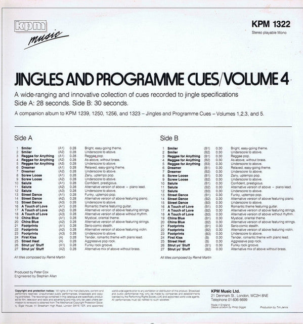 Remé Martin : Jingles And Programme Cues / Volume 4 (LP)