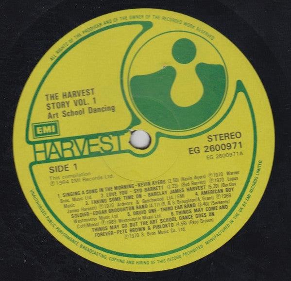 Various : The Harvest Story Vol. 1: Art School Dancing (LP, Comp)