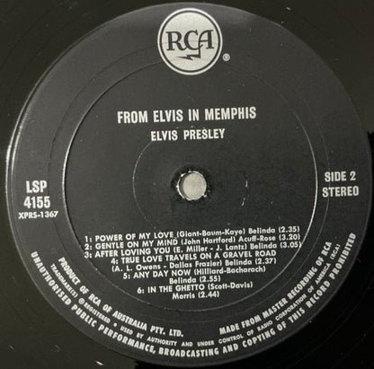 Elvis Presley : From Elvis In Memphis (LP, Album, Bla)