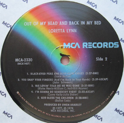 Loretta Lynn : Out Of My Head And Back In My Bed (LP, Album, Pin)
