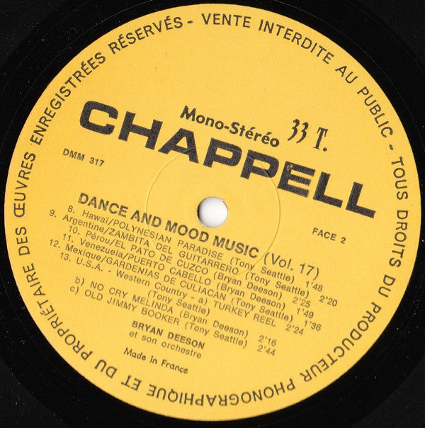 Bryan Deeson Et Son Orchestre : Dance And Mood Music Vol. 17 (LP, Album, Mono)