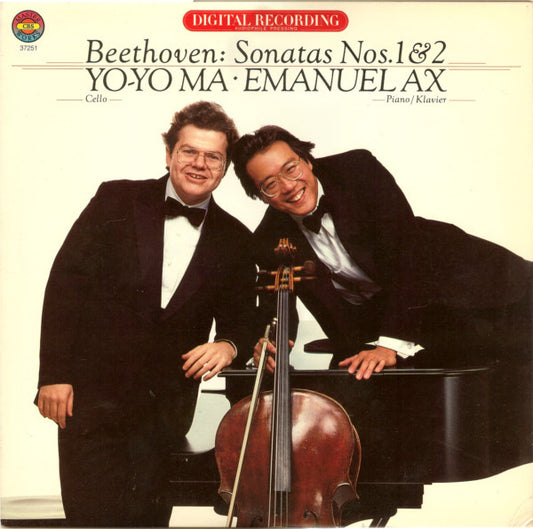 Beethoven* : Yo-Yo Ma - Emanuel Ax : Sonatas Nos. 1 & 2 (LP, Album)