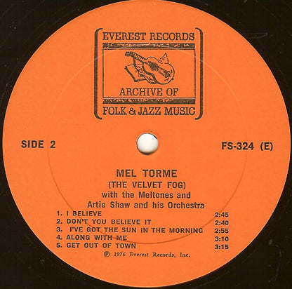 Mel Torme* With The Meltones* And Artie Shaw : Mel Torme With The Meltones And Artie Shaw (LP, Comp)