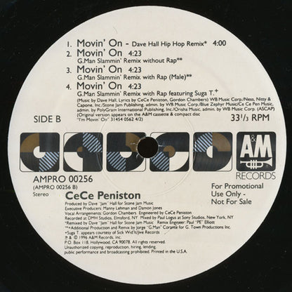 Ce Ce Peniston : Movin' On (2x12", Single, Promo)