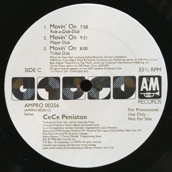 Ce Ce Peniston : Movin' On (2x12", Single, Promo)