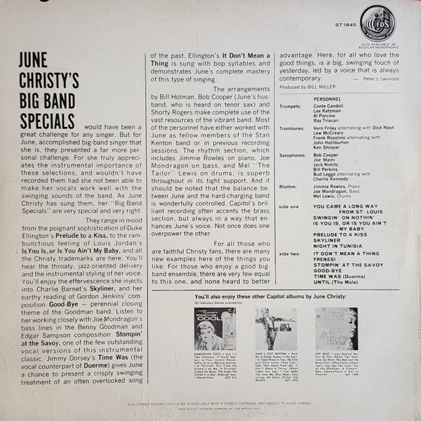 June Christy : Big Band Specials (LP, Album)