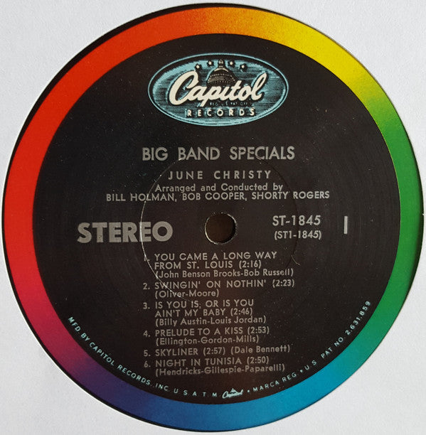 June Christy : Big Band Specials (LP, Album)