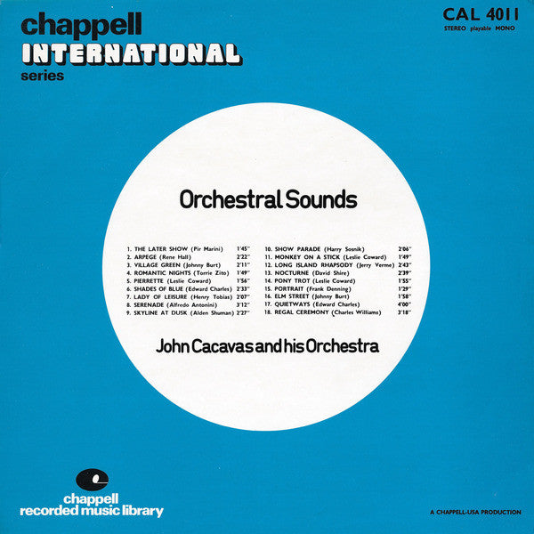 John Cacavas And His Orchestra : Orchestral Sounds (LP)