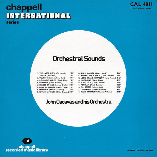 John Cacavas And His Orchestra : Orchestral Sounds (LP)
