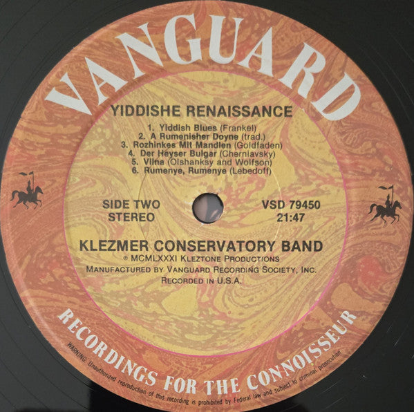 Klezmer Conservatory Band : Yiddishe Renaissance (LP, Album, RE, Hau)
