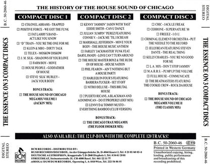 Various : The History Of The House Sound Of Chicago (...From The Very Beginning...) (The Essence On Compact Disc) (3xCD, Comp)