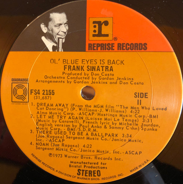 Frank Sinatra : Ol' Blue Eyes Is Back (LP, Album, Quad, Gat)