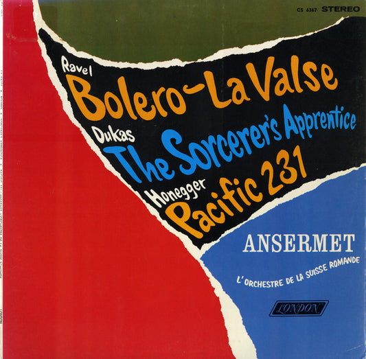 Maurice Ravel, Arthur Honegger & Paul Dukas / Ernest Ansermet, L'Orchestre De La Suisse Romande : Works By Ravel, Honegger & Dukas (LP)