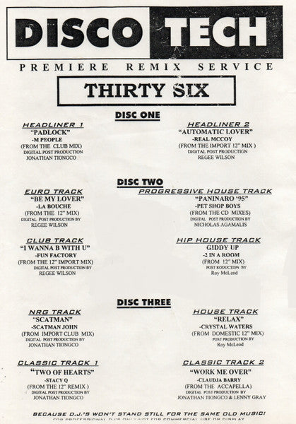 Various : DiscoTech ThirtySix (3x12", Comp, Promo)