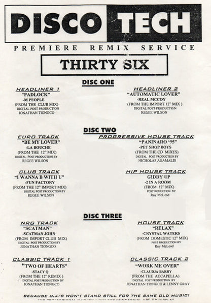 Various : DiscoTech ThirtySix (3x12", Comp, Promo)