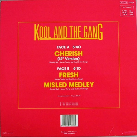 Kool & The Gang : Cherish / Fresh - Misled Medley (12", Maxi)