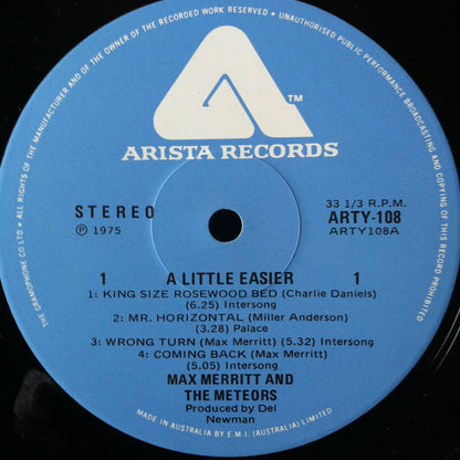 Max Merritt & The Meteors* : A Little Easier (LP, Album)
