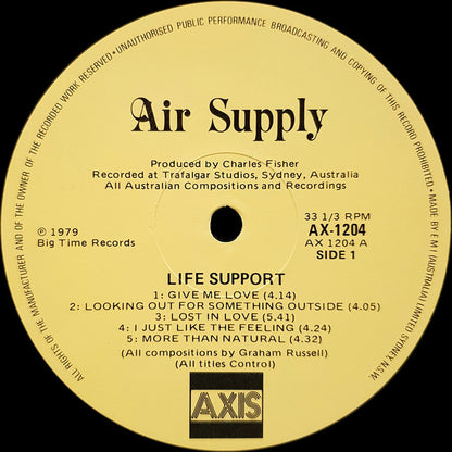 Air Supply : Life Support (LP, Album, RE)