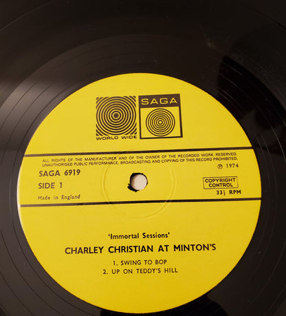 Charlie Christian : Charley Christian At Minton's (LP, Album, RE)