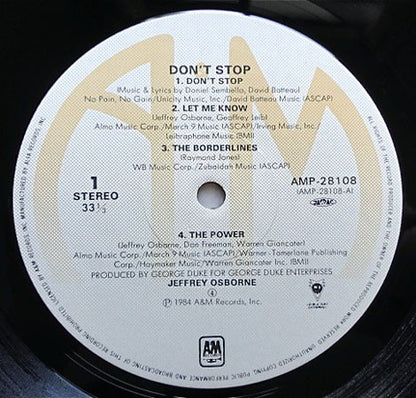 Jeffrey Osborne : Don't Stop (LP, Album)