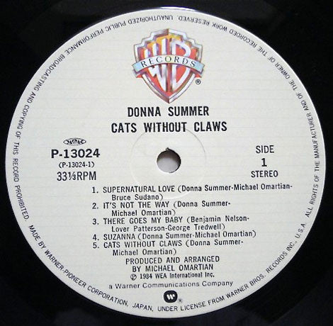 Donna Summer : Cats Without Claws (LP, Album)