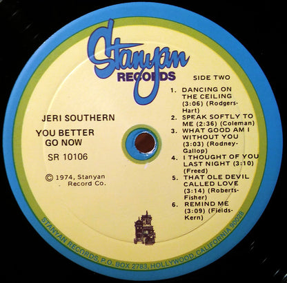 Jeri Southern : You Better Go Now (LP, Album, Mono, RE)